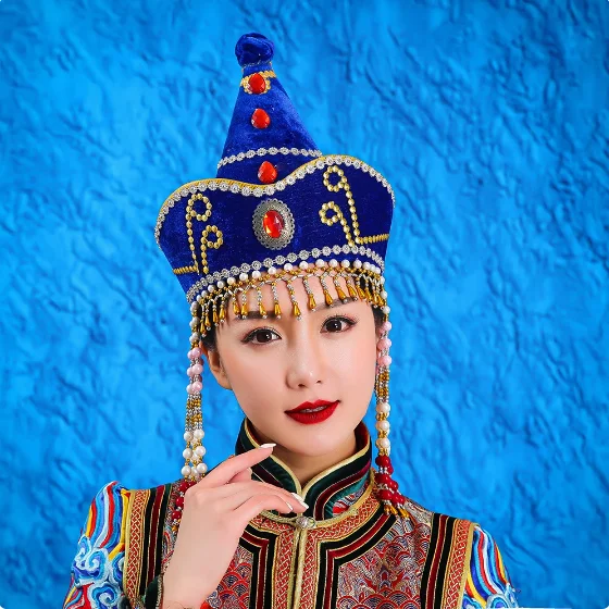 

Chinese Mongolian Women's Ethnic Dance Performance Hat
