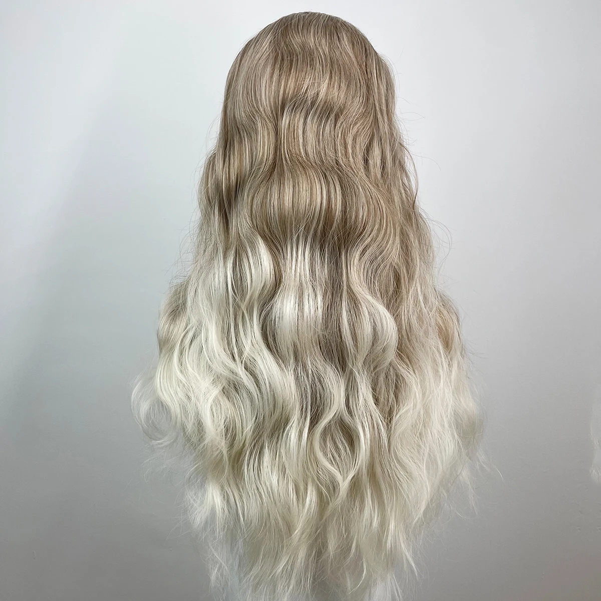 Blonde Highlight 13x4 Synthetic Lace Front Wig for Women Natural Wave Wig 24 Inch Long Wavy Lace Front Wig Glueless 150% Density