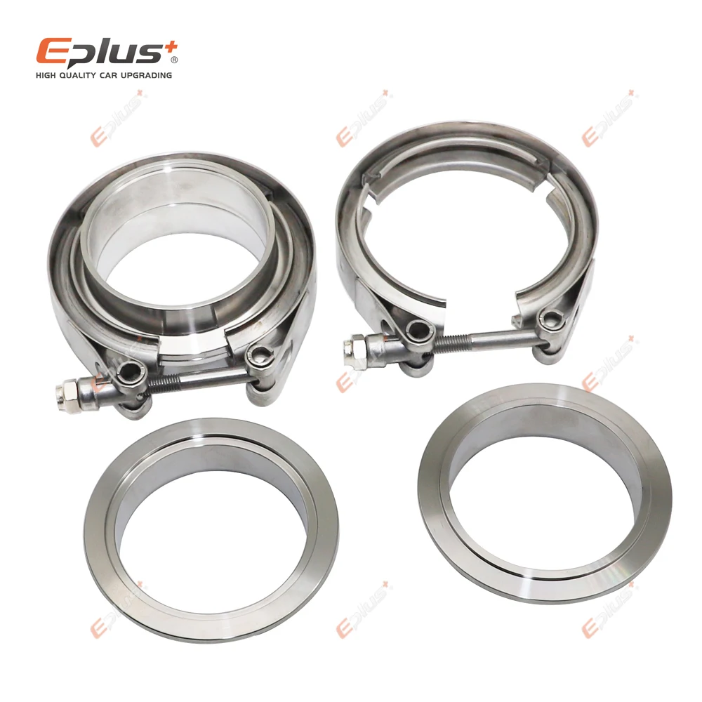 Eplus Car 304 Stainless Steel V Band Clamp Turbo Exhaust Pipe Vband Clamp Male Female Flange V Clamp Kits Universal