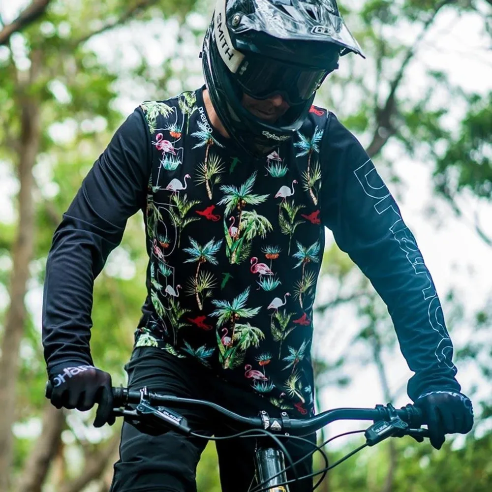 Mens MTB Jersey Mesh Quick-Drying Fabric Motocross Bike Gravity Jersey Outdoor Sports Adventure Racing Long Sleeve Sweatshirt