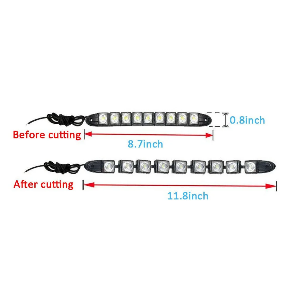 

2 pcs LED Signal Lights Waterproof Strip Boat Decorative Navigational Daytime Running Lamp Durable Practical Silicone