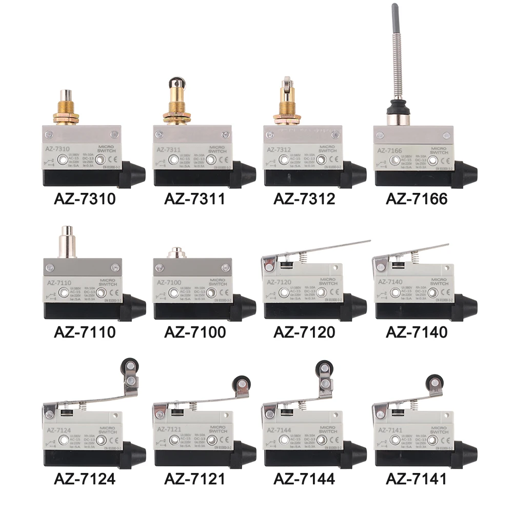 10A 250VAC AZ-7144 7310 7311 7120 7166 7310 7121 Micro Switch Travel Limit Switches Straight 90 Degree Roller Lever