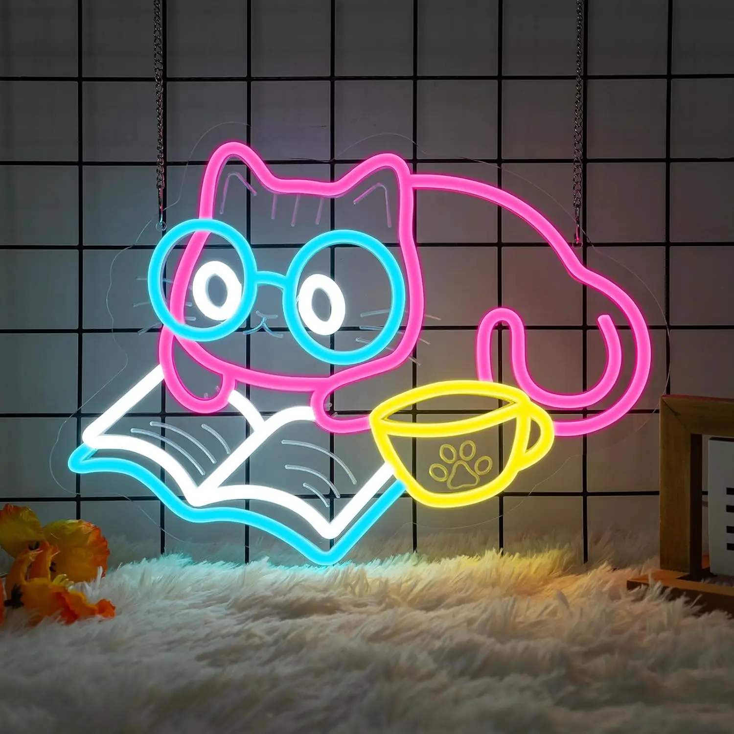 

Cat Neon Sign USB Powered LED Dimmable LED Neon Light for Bedroom Bookstore Club Classroom Pet Shop Decor Personzalized Gift