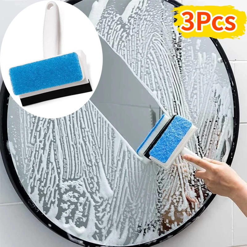 

Multifunctional Double-Sided Glass Sponge Cleaning Brush Wiper Mirror Glass Tile Cleaning Brush Bathroom Squeegee
