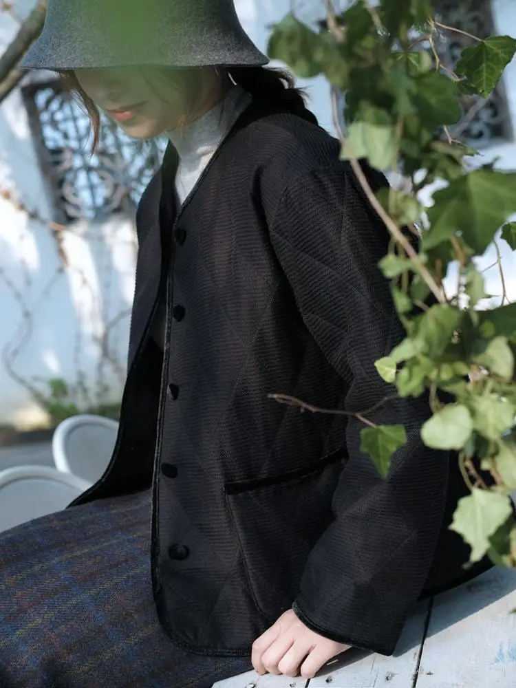 

Легкое свободное хлопковое пальто Bla с круглым вырезом, простое, для повседневной носки, женское зимнее пальто Sartoria Kui Long Sve Single