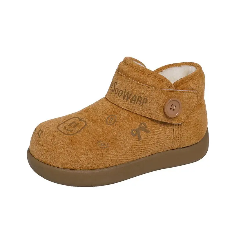 

Women's Fleece Lined Warm Snow Boots round Toe Cross Strap Casual Winter Thick Bottom Fashionable Comfortable Shoes