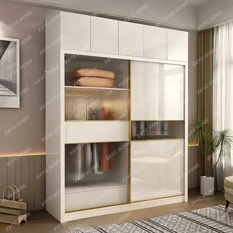 Sliding Door Tall Wardrobes Orgnizer Aesthetic Stylish Wooden Wardrobe Bedroom Clothes Display Kleiderschrank Bedroom Furniture