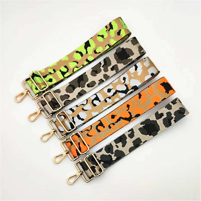 Long Shoulder Strap Replacement Belts Widened Coloured Bag Strap Accessories for Knitted Bags New Leopard Print