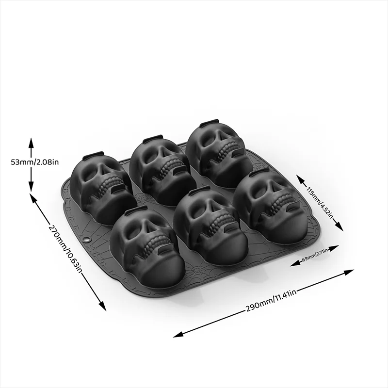 Silicone Brain Shape Mold  For Diy Ice Cubes Puddings Chocolates Cakes Halloween Christmas Festival Party