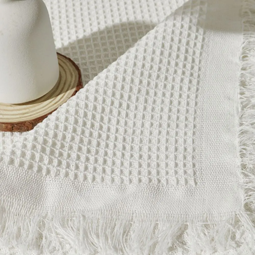 

With Tassels Plaid Pattern Tablecloth Rectangle Country Style Furniture Cover Modern Dust-proof Garden Picnic Mat Dining