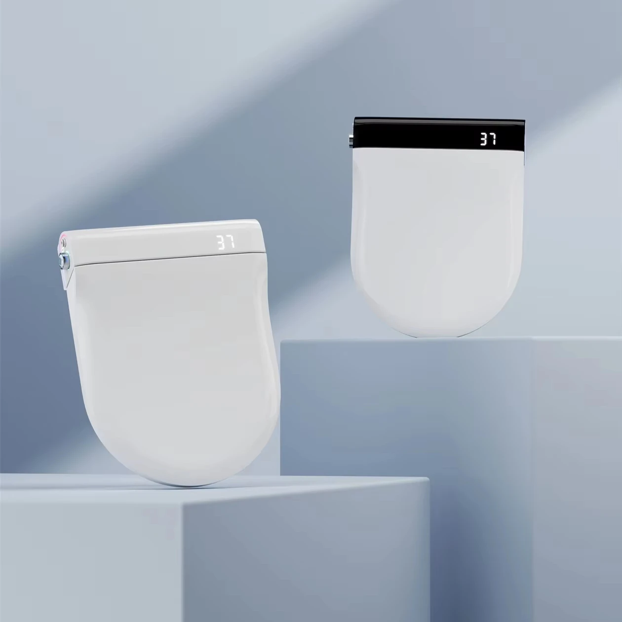 

2025 Tiktok Small Size Design Modern Smart Fully Automatic Flip Cover Remote Control Cleaning Drying Intelligent Toilet Seat