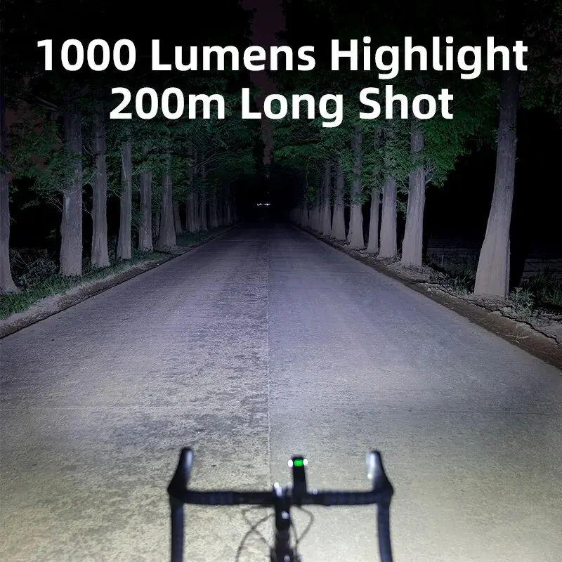 OFFBONDAGE Bicycle Light 1000Lumen Bike Headlight Power Bank Flashlight Handlebar USB Charging MTB Road Highlight