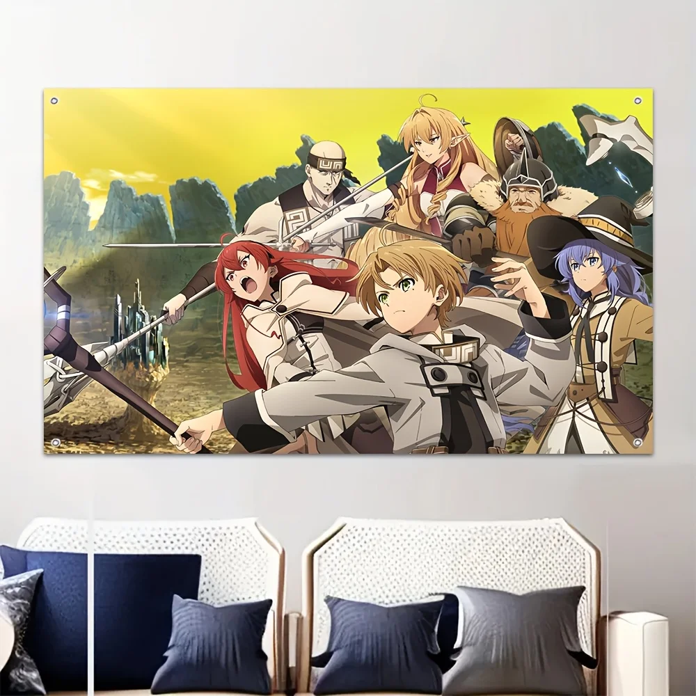 VIKAMA All Staff Adventure Tapestry, Fantastic World Anime Wall Art for Bedroom Living Room Decor