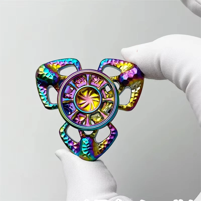 1 قطعة شخصية مجوفة من Edc Fidget Spinner-لعبة تخفيف التوتر المعدنية الرائعة لتحسين التركيز وتخفيف القلق-