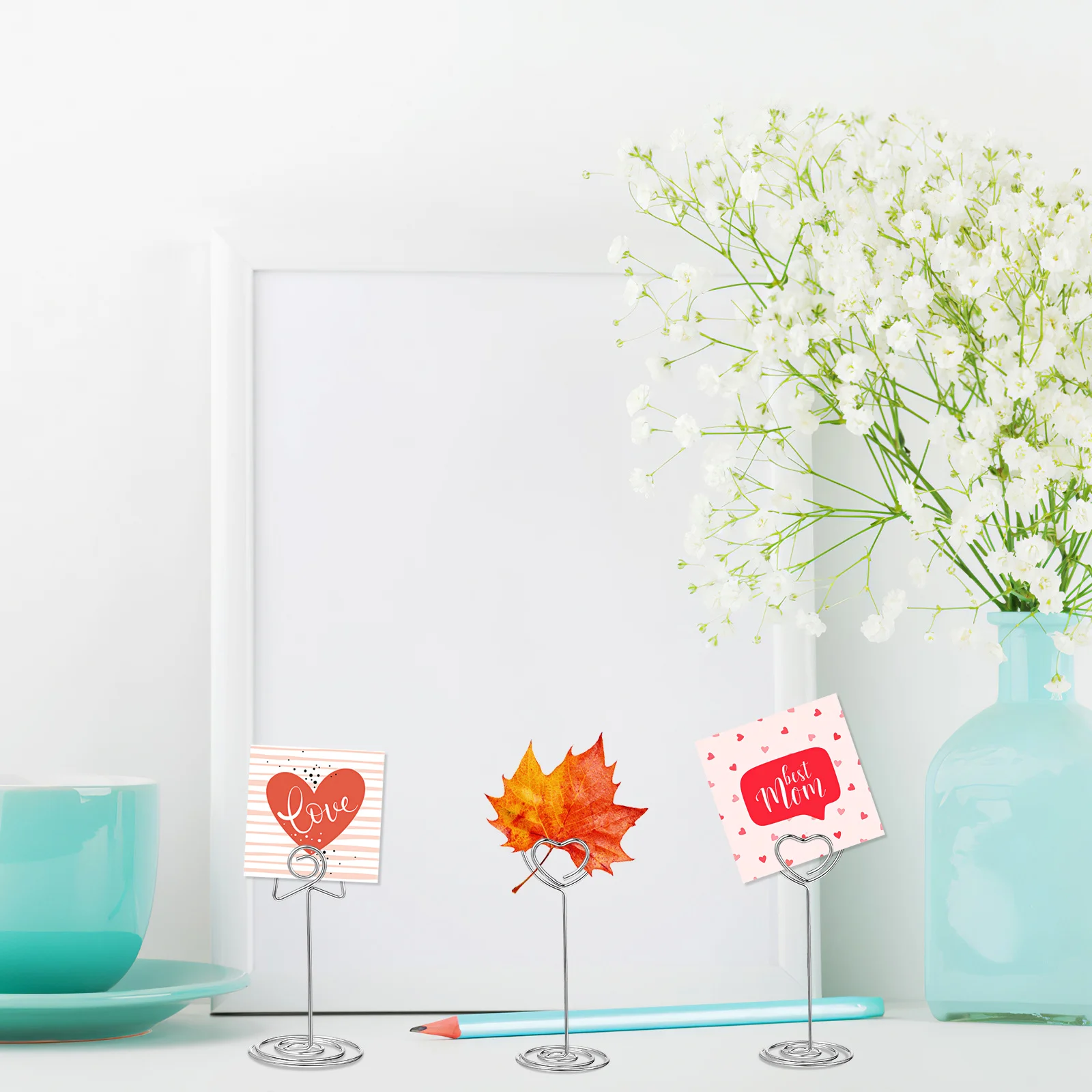 

20Pcs Wedding Photo Holder Clips Heart Star Shape Table Number Stands Menu Card Display Party Table Number Holders