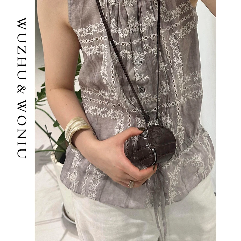 Casual Chic Seed Coin Purse Top Layer Cowhide Earphone Bag Pendant Small Bag Versatile Design 2025 New Style Women's Handbag