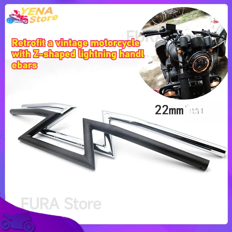 

The 22mm motorcycle handlebar Z-shaped rod is suitable for modifying the Harley-Davidson bobber chopper into a retro motorcycle