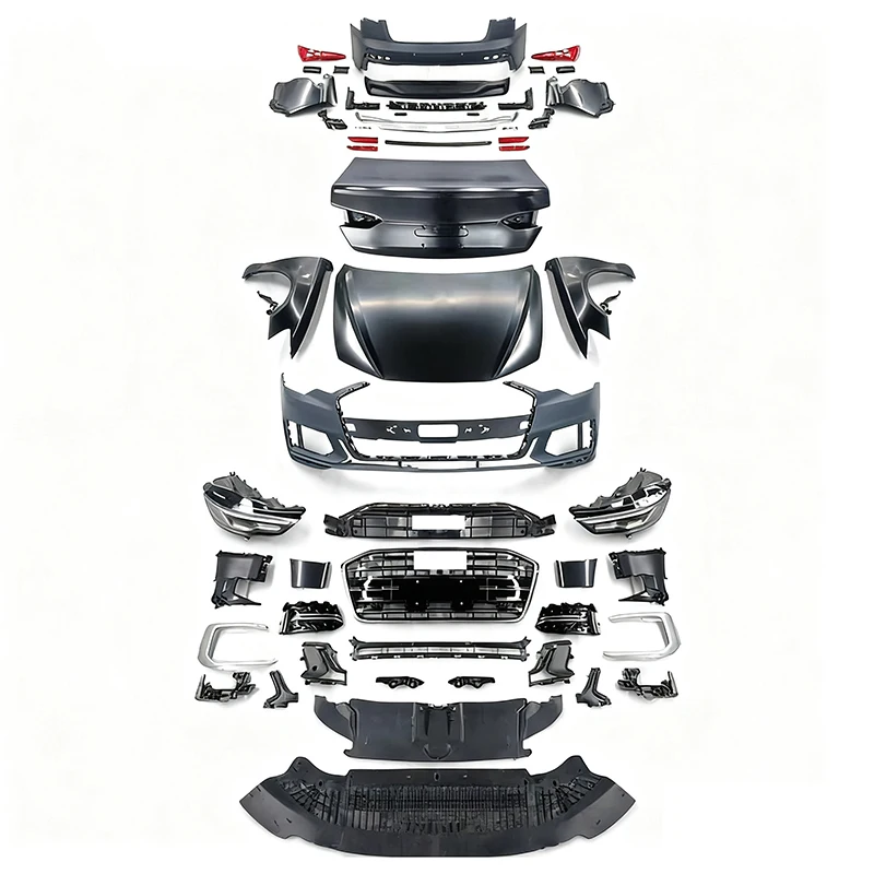 

Cc car Full Body Kit 2013-2015 Upgrade to 2019-2023 Hood Bumper Headlight Taillight Trunk Lid for A6 S6 C7 to C8 C8PA 2013-2015