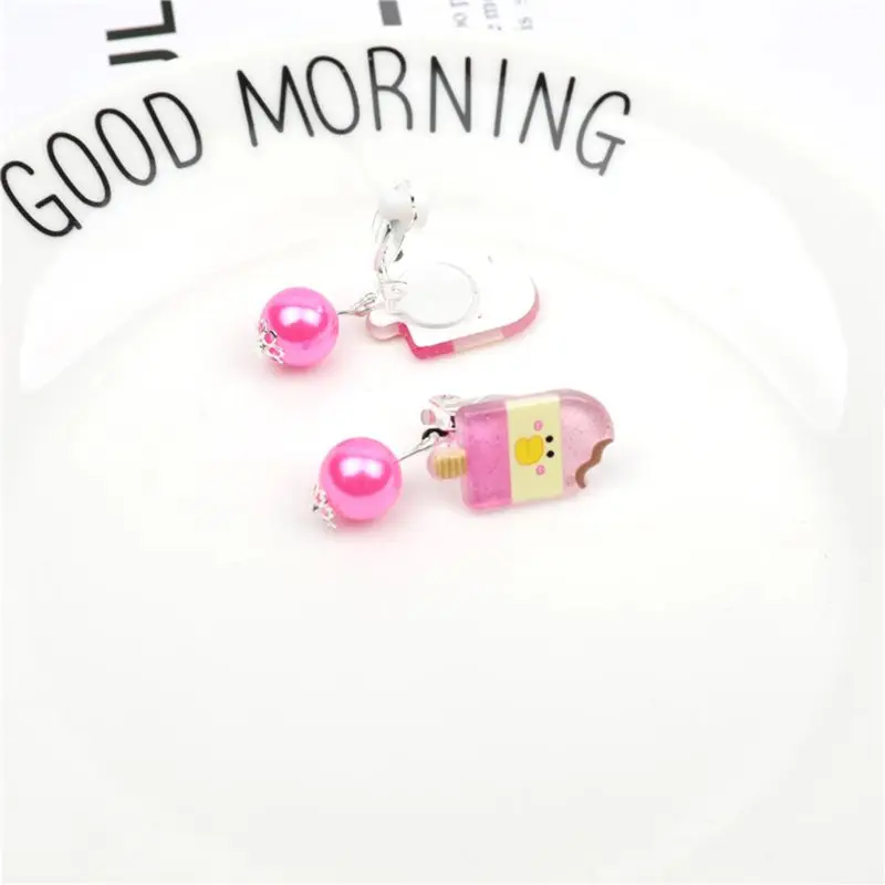 7 Pairs Clip on Earrings Girls No Pierced Design Earrings Dress up Princess Pain-resistant for Play Jewelry for Little