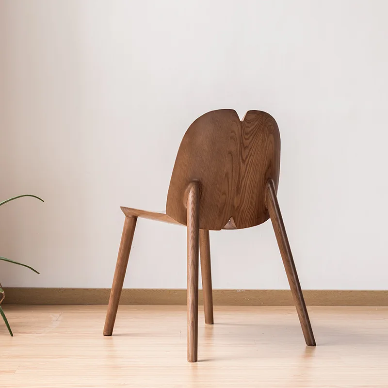 Wuli Nordic Household Solid Wood Chair Designer Restaurant Study Dining Chair Modern Minimalist Backrest Chair