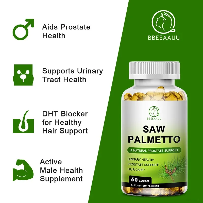 BBEEAAUU Saw Palm Capsule for Prostate, Bladder &Urinary Tract Health DHT Blocker for Healthy Hair Active Male Health Supplement