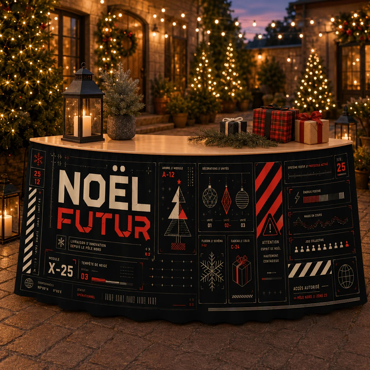 Send a table skirt, quiet night mythological gothic table skirt, eerie and scary Christmas decoration