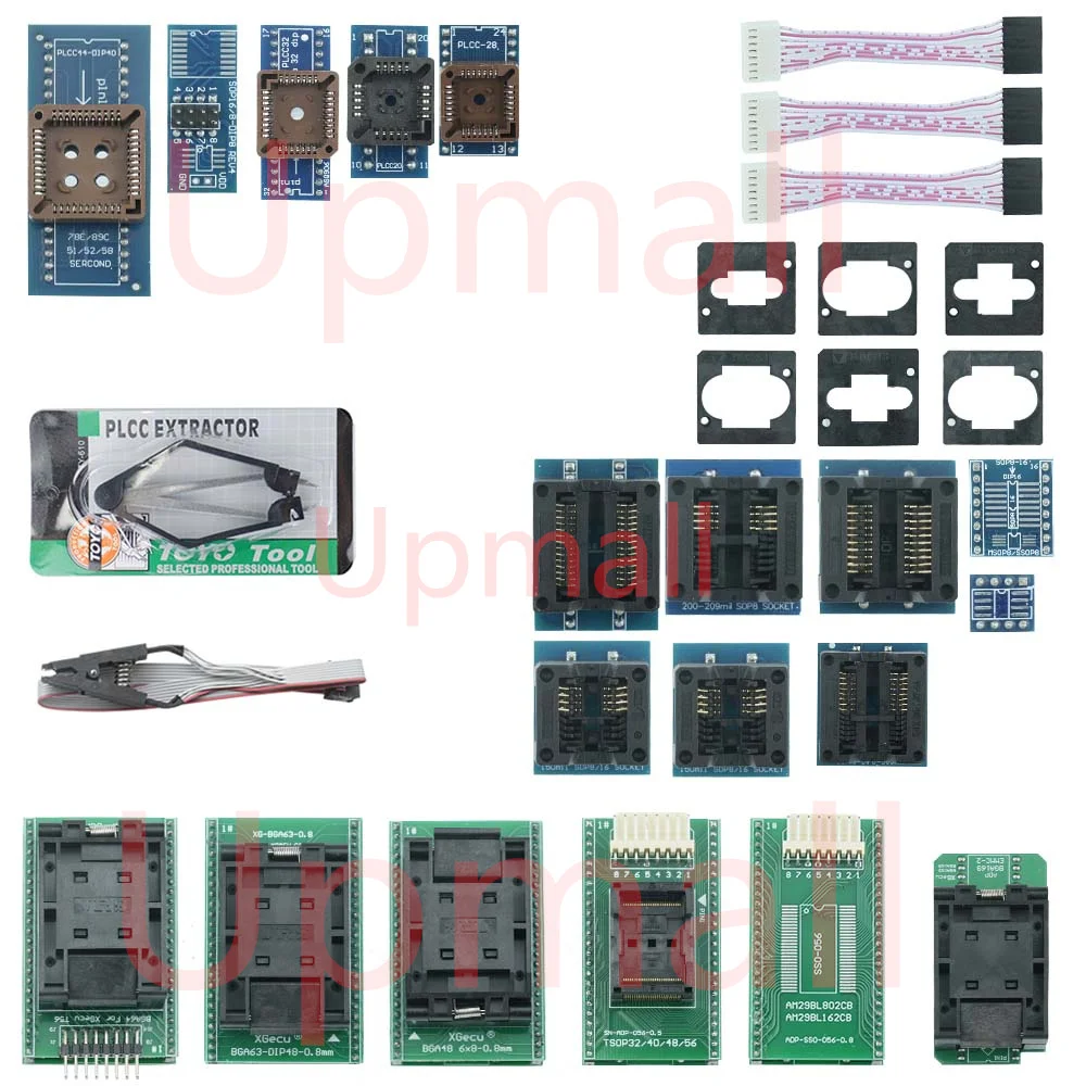 Imagem -05 - Xgecu-programador Universal T56 21 Pcs Adaptador Poderoso Suporte 33000 ni Flash Nand Flash Emmc 100 Original V12.66