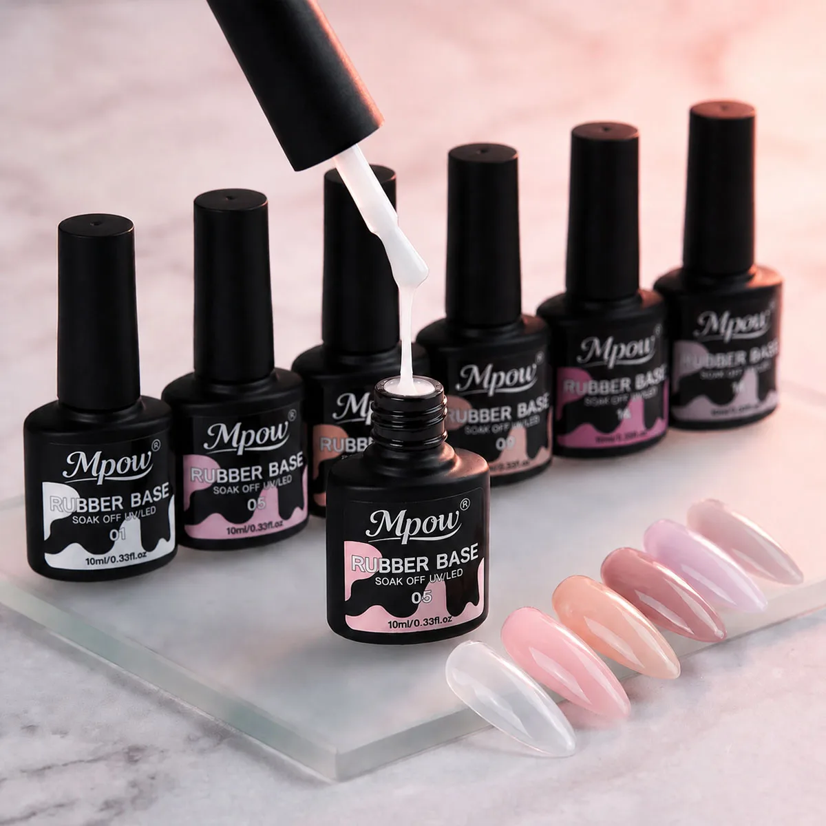 Mpow 1/6pcs 10ml Rubber Base G - Nail Art Natural Pink recension och pris