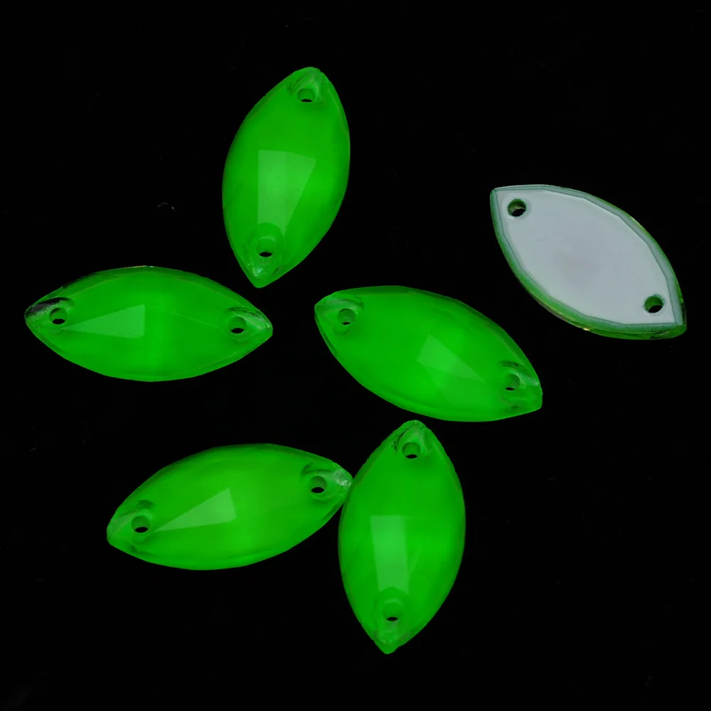 3223 Navette Neno Fluoreszierende Leuchtende Acryl-Nähsteine, abgeschrägte Kristallsteine für Jacken und Kleidung – Detail 5