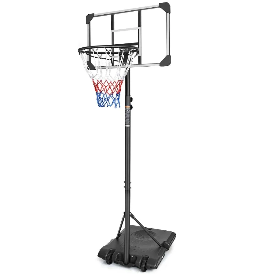 

Portable Basketball Goal System with Stable Base and Wheels use for Indoor Outdoor teenagers youth height adjustable 5.6 to 7ft