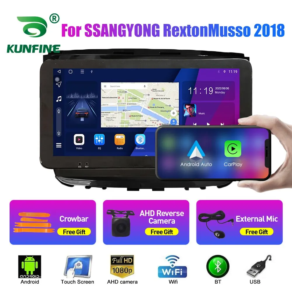 

10.33 Inch Car Radio For SSANGYONG RextonMusso 2018 2Din Android Octa Core Car Stereo DVD GPS Navigation Player QLED Screen