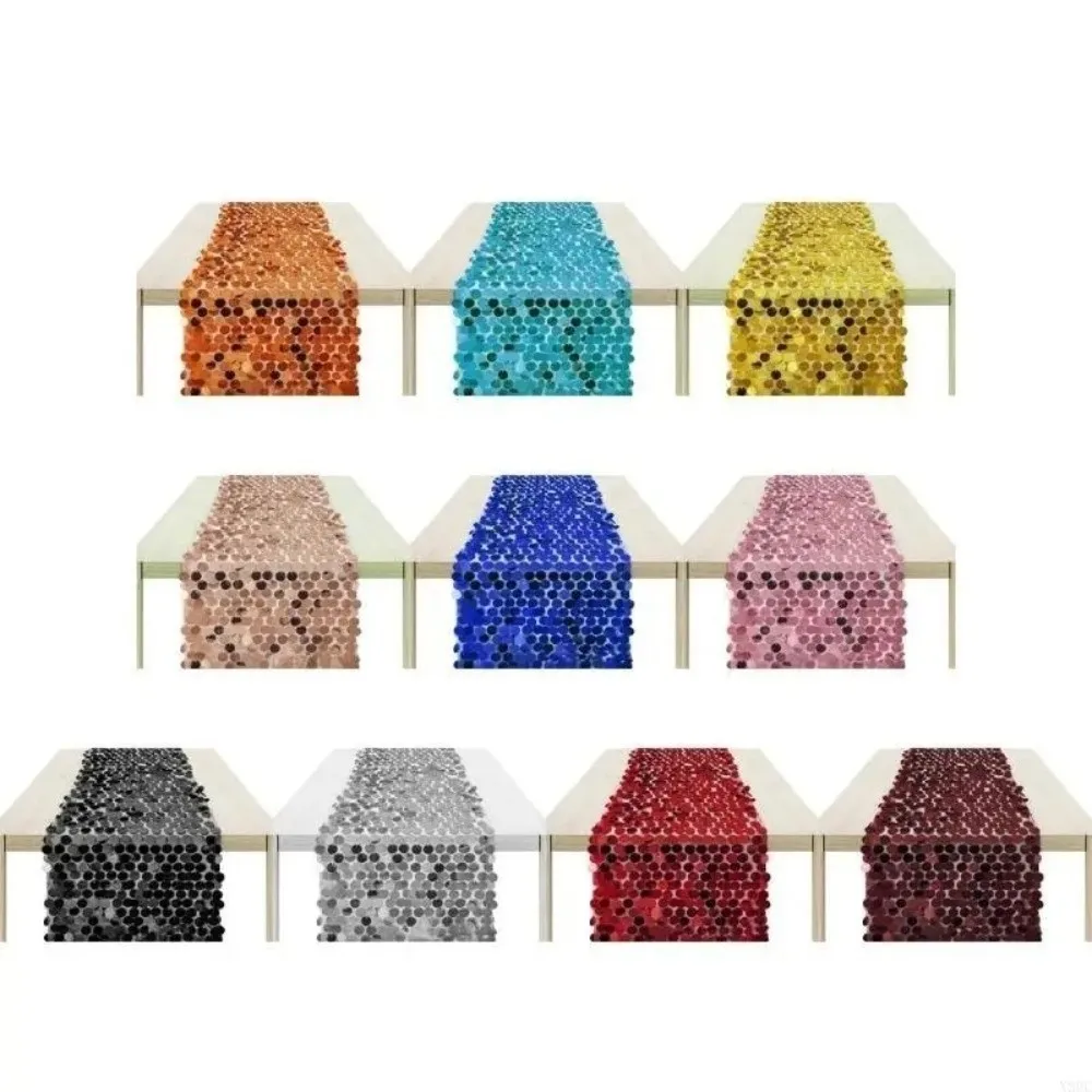 Fish Scale Sequins Table Runner Luxurious Elegant Sequin Tablecloth 30x274cm Sparkling Glitters Table Cover