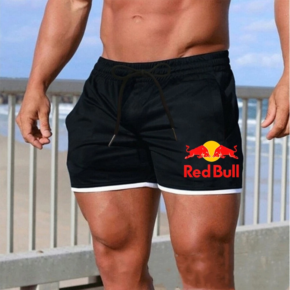 

Летние мужские спортивные шорты Red Bull, мужские дышащие теннисные шорты, быстросохнущие брюки для бадминтона, уличный бег, фитнес
