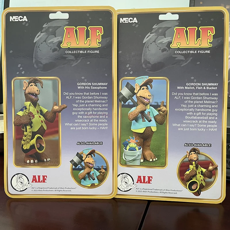 NECA Ultimate Alien Life Form ALF Action Figure Gordon Shumway with Saxophone Anime Figure Joint Doll Model Birthday Toys