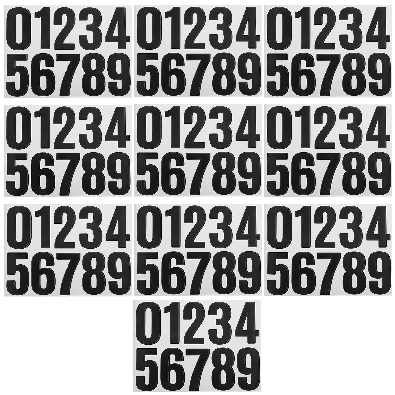 

10 Sheets Sticker Label Diy Number Black Adhesive Numbers for Mailbox
