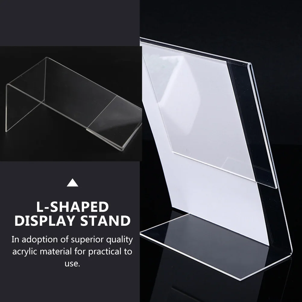 9Pcs Acrylic Panel Menu Display Stand L-Shaped Vertical Table Card High-End Plastic Wine Catalog Menu Type Name Card