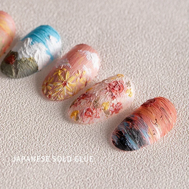 3D 효과 오일 페인팅 텍스처 젤 드로잉 슈퍼 텍스처 페인팅 젤 쏙 오프 UV LED 세미 퍼머넌트 피그먼트 페인트 아트 젤