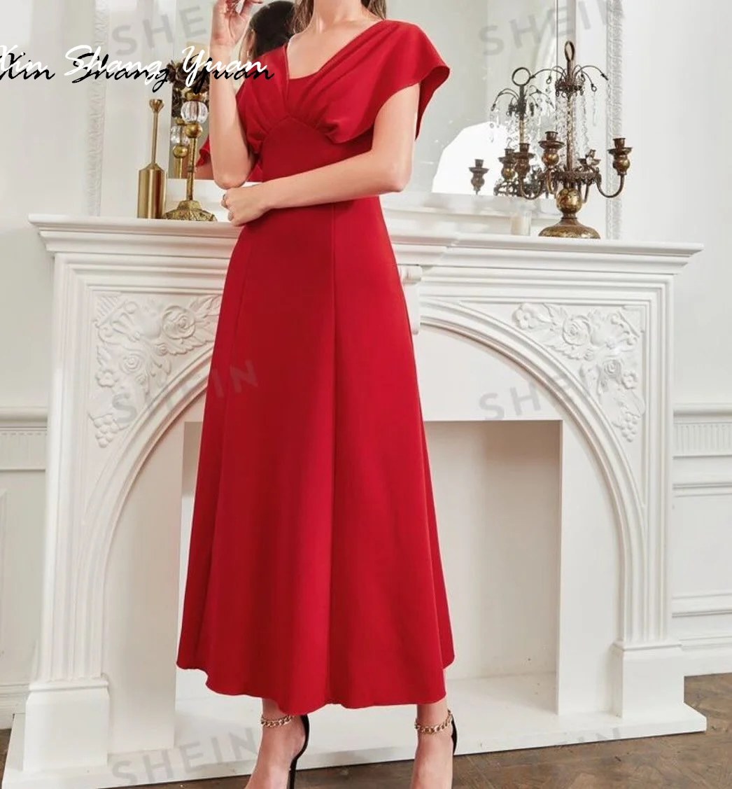 Вечернее платье по индивидуальному заказу. Изысканный трикотаж с открытыми плечами. Платья для выпускного вечера без рукавов. Элегантные вечерние платья трапециевидной формы длиной до чая.