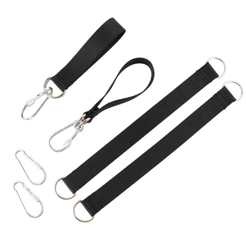 A84E-4 قطعة مجموعة أشرطة أرجوحة الشجرة الخارجية مع 4 حلقات تسلق، مجموعة تعليق أرجوحة الشجرة للأطفال والأطفال #4