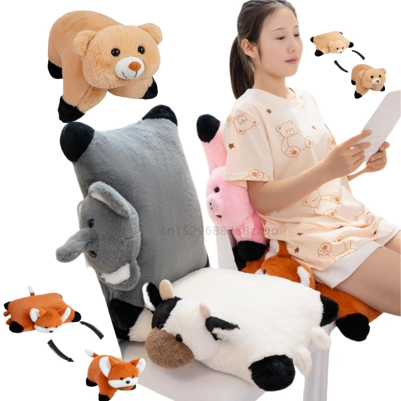 

Adorable Animal Pillo Office Cushion Soft Toys Plush Bear Elephant Fox Pig Cows Soothing Doll Girls Boys Birthday Gifts Decor