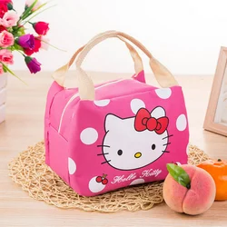 Sanrio-Hello Kitty Bolsas isolantes femininas, lancheiras de pano Oxford, impermeáveis, ao ar livre, bolsa térmica, bolsa de piquenique, moda