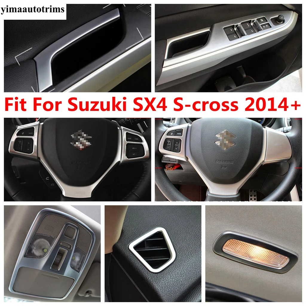 Steering Wheel Button Frame Read Light Lamp Armrest Strip Cover Trim For Suzuki SX4 S-cross 2014 - 2022 Car Accessories Interior