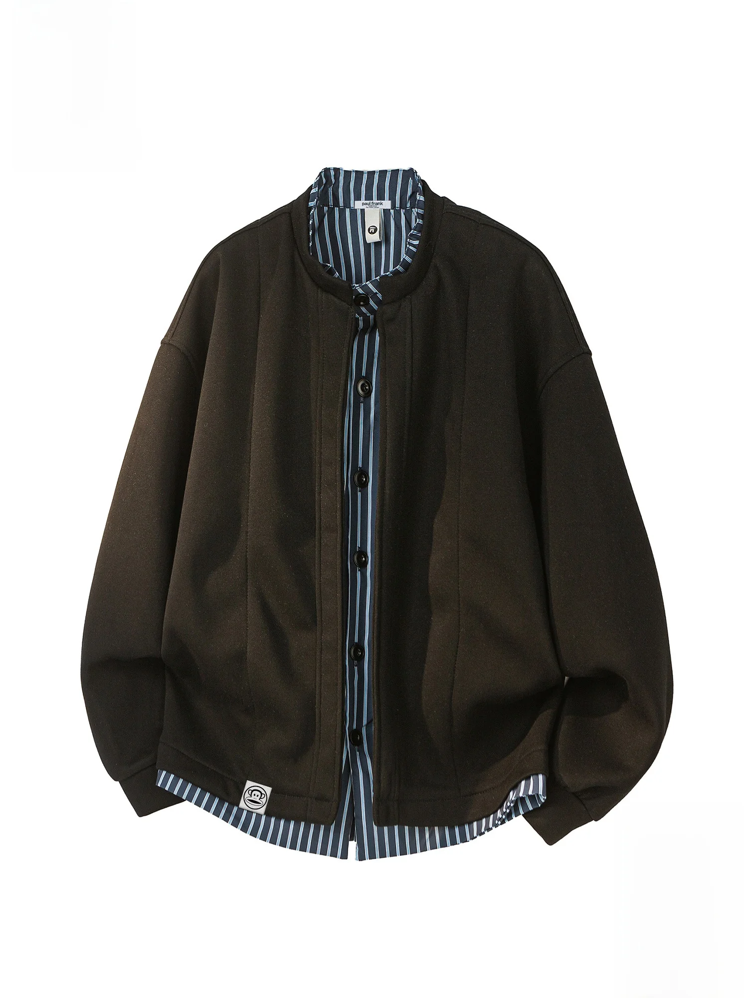 

PaulFrank Monkey Hoodie Men's Casual Long Sve Stand Collar Sweatirt Spring Loose Fit Stripe Pattern Comfortable Polyeste...