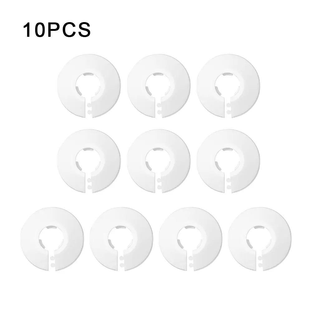 10pcs Angle Valve White PP Decorative Easy Install Durable Home Sleeve Duct Faucet Practical Plumbing Collar Radiator Pipe Cover