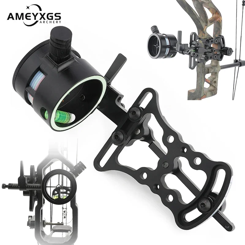 

AMEYXGS Archery Compound Bow Sight 6/8X Lens Adjustable Lever 0.019" Fiber Optic Double Needle Aiming for Bow Hunting Shooting