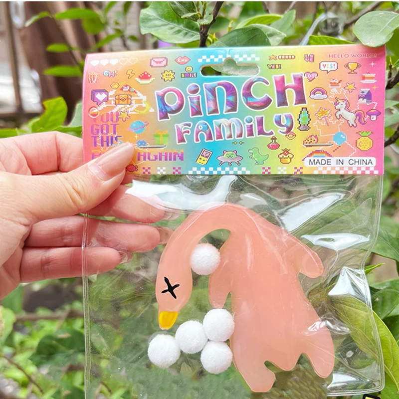 Pato asado que cambia de Color, juguete para apretar, pato con cuello torcido, pellizco sensorial, juguete para amasar, juguete para aliviar el estrés, recuerdo de fiesta para niños