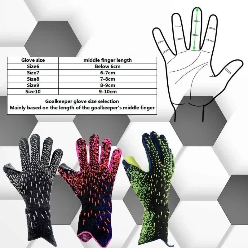 Goalkeeper Gloves Strong Grip for Soccer Goalie Goalkeeper Gloves with Size 6/7/8/9/10 Football Gloves for Kids Youth Adult