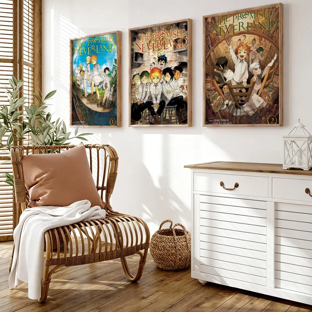 The P-Promised N-Neverland Poster Wall Stickers HD Painting Self Adhesive Art Decals for Bedroom Living Room Home Decor