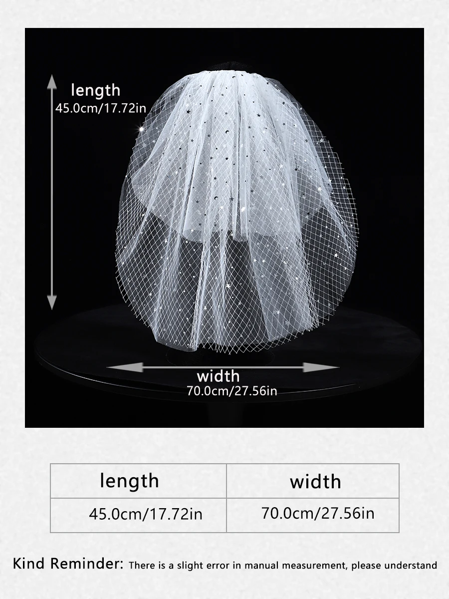 A white elegant bridal veil with a shoulder length veil adorned with sequins, suitable for women's weddings