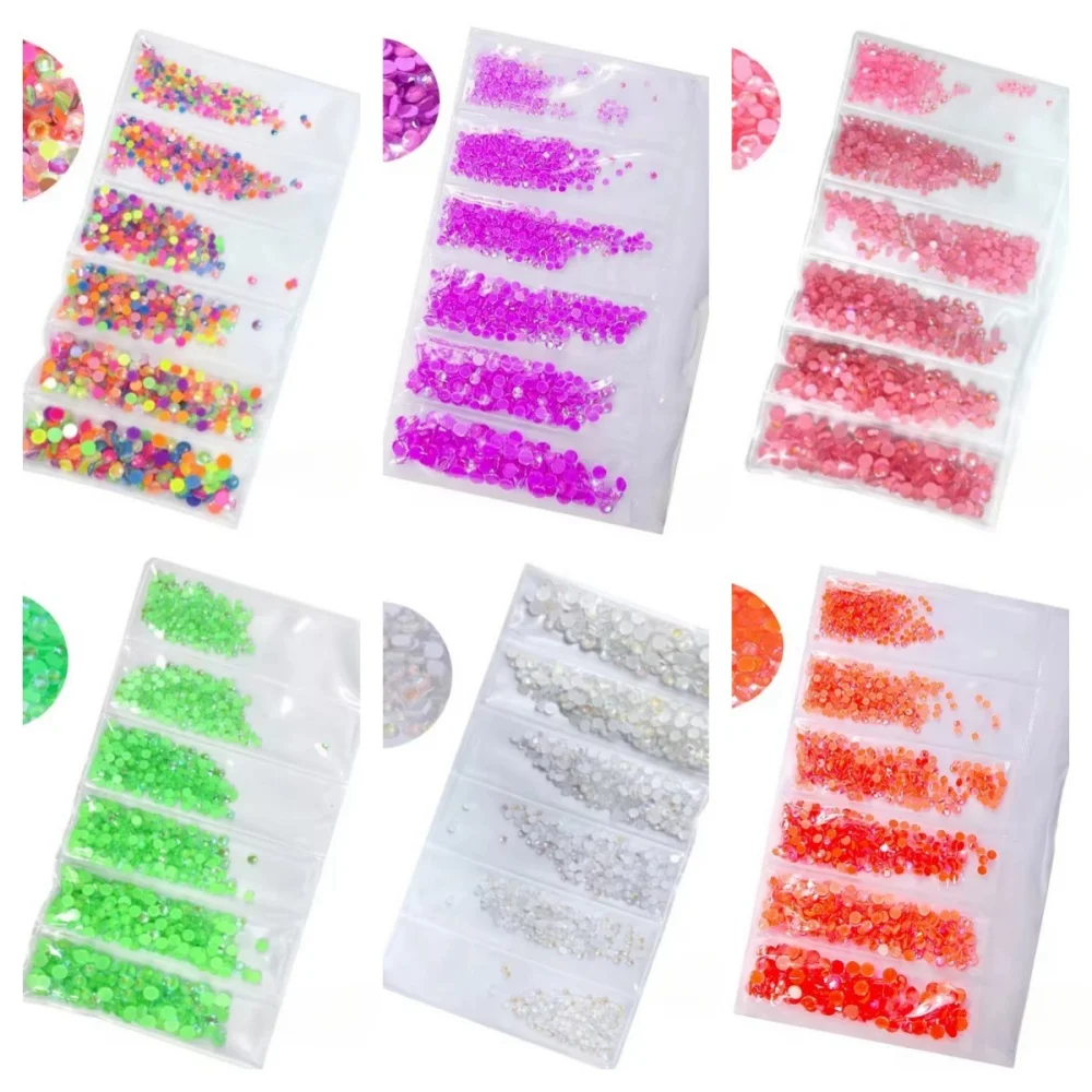 Mix SS6-ss30 Glitter Crystal Neon Non Hotfix Nail s 네일파츠 Crystals Nails Strass Nail Accessories for Nail Art